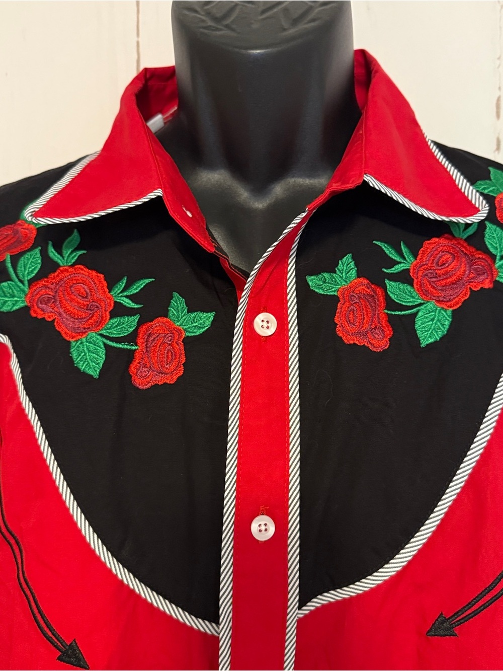 COOFANDY Red Western Cowboy Shirt Mens XXL NWT - Picture 4 of 10